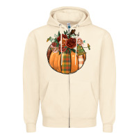 Sandshell floral pumpkin Zipper Hoodie - BundleAndBundleShop