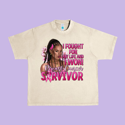 I Fought For My Life And I Won Afro Woman Urban Heavy Tee Designed By Nancycooperartshop