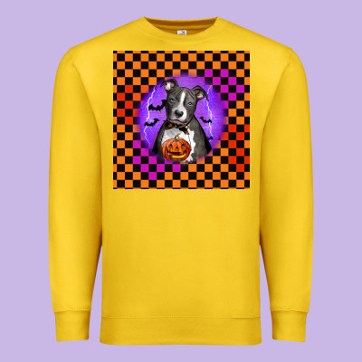 Halloween American Pitbull Terrier Premium Sweatshirt Designed By Lillyallendesigns