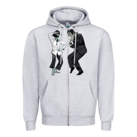 Heather Grey pulp frankenstein Zipper Hoodie - tuanDangUi
