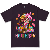 Plum He Is Risen Easter Premium Tee - BundleAndBundleShop