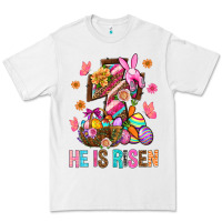 White He Is Risen Easter Premium Tee - BundleAndBundleShop