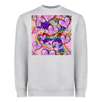 Heather Grey pride heart seamless pattern Heavyweight Sweatshirt - FaDigitalArtStudio