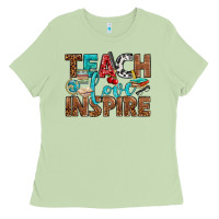 Matcha Teach Love Inspire With Leopard Ladies Tee - BundleAndBundleShop