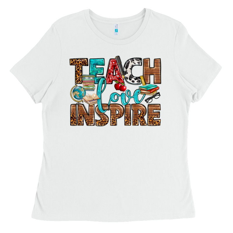 Teach Love Inspire With Leopard Ladies Tee by BundleAndBundleShop | Teevron