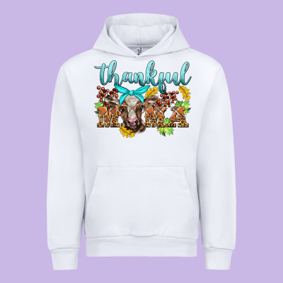 Thankful Mama Cow Urban Hoodie Designed By Barkaloodesign