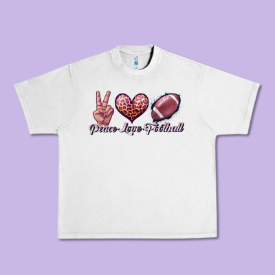 Peace Love Football Urban Heavy Tee Designed By Jahusdesignshop