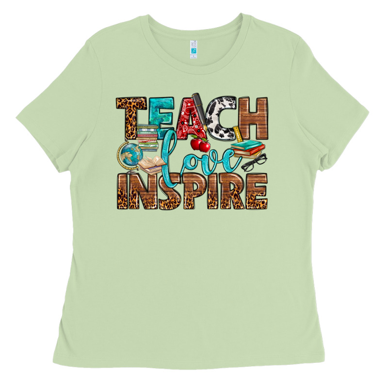 Teach Love Inspire With Leopard Ladies Tee by BundleAndBundleShop | Teevron