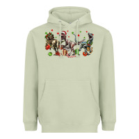 Matcha Three Christmas Dinosaurs Heavyweight Hoodie - LillyAllenDesigns