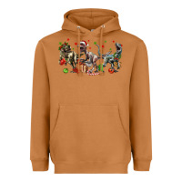 Meerkat Three Christmas Dinosaurs Heavyweight Hoodie - LillyAllenDesigns