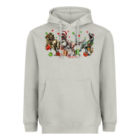 Moon Dust Three Christmas Dinosaurs Heavyweight Hoodie - LillyAllenDesigns