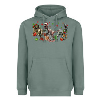 Sage Three Christmas Dinosaurs Heavyweight Hoodie - LillyAllenDesigns