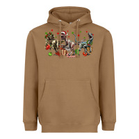 Toasted Coconut Three Christmas Dinosaurs Heavyweight Hoodie - LillyAllenDesigns