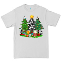 Dove Grey Christmas With Soccer Trees Premium Tee - BundleAndBundleShop