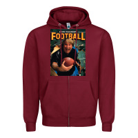 Burgundy john madden football Zipper Hoodie - tuanDangUi