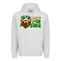 Dove Grey lucky dude saint patrick's bearded man Premium Hoodie - FaDigitalArtStudio