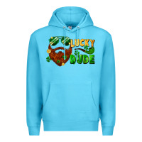 Ocean Blue lucky dude saint patrick's bearded man Premium Hoodie - FaDigitalArtStudio