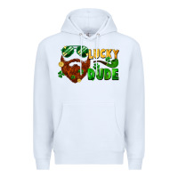 White lucky dude saint patrick's bearded man Premium Hoodie - FaDigitalArtStudio