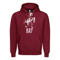 Burgundy ray lamontagne   white stencil 1 Zipper Hoodie - tuanDangUi