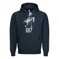 Navy ray lamontagne   white stencil 1 Zipper Hoodie - tuanDangUi