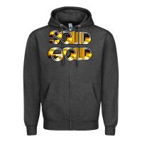 Charcoal Heather solid gold 1980s tv show pop music Zipper Hoodie - tuanDangUi