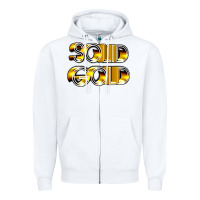 White solid gold 1980s tv show pop music Zipper Hoodie - tuanDangUi
