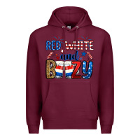Burgundy red white and boozy Premium Hoodie - RanaPortraitStore