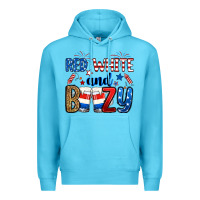 Ocean Blue red white and boozy Premium Hoodie - RanaPortraitStore