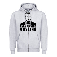 Heather Grey ryan fucking gosling Zipper Hoodie - tuanDangUi
