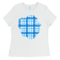 White Winter Tartan Patch Ladies Tee - BundleAndBundleShop