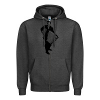 Charcoal Heather lawrence welk   no name   the black stencil Zipper Hoodie - tuanDangUi