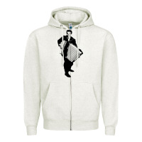 Oatmeal Heather lawrence welk   no name   the black stencil Zipper Hoodie - tuanDangUi