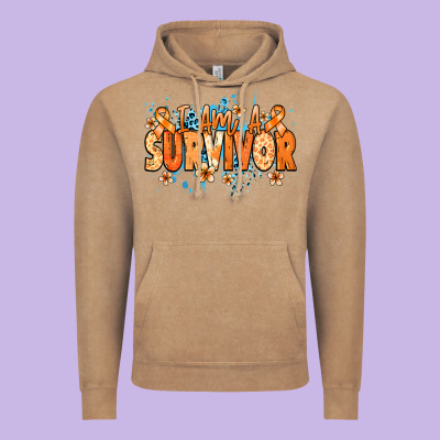 I Am A Survivor Orange Ribbon Kidney Cancer Vintage Hoodie Designed By Nancycooperartshop