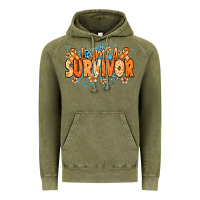 Vintage Olive I am a survivor orange ribbon Kidney Cancer Vintage Hoodie - NancyCooperArtShop