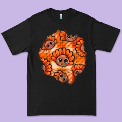 Thanksgiving Turkey With Tartan Patch Premium Tee Designed By Bundleandbundleshop