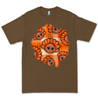 Cacao Thanksgiving Turkey With Tartan Patch Premium Tee - BundleAndBundleShop