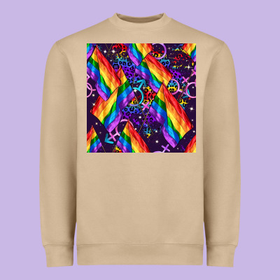 Lgbt Flag Seamless Pattern Heavyweight Sweatshirt Designed By Fadigitalartstudio