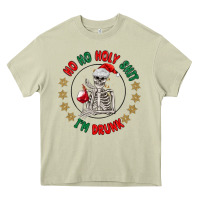 Mossy ho ho holly shit skeleton santa Heavy Core Tee - MaliasSmallBusiness