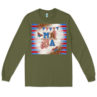 Army Green American mama Long Sleeve Tee - TumblerDesignByShophia
