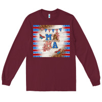 Burgundy American mama Long Sleeve Tee - TumblerDesignByShophia