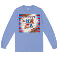 Colony Blue American mama Long Sleeve Tee - TumblerDesignByShophia