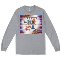 Heather Grey American mama Long Sleeve Tee - TumblerDesignByShophia