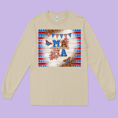American Mama Long Sleeve Tee Designed By Tumblerdesignbyshophia