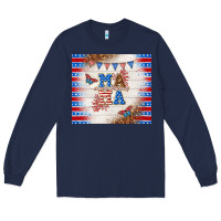 Navy American mama Long Sleeve Tee - TumblerDesignByShophia
