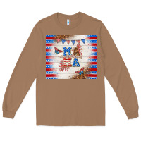 Toasted Coconut American mama Long Sleeve Tee - TumblerDesignByShophia