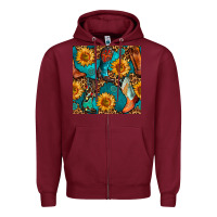 Burgundy western cowboy boot seamless pattern Zipper Hoodie - BundleAndBundleShop