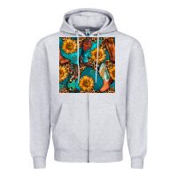 Heather Grey western cowboy boot seamless pattern Zipper Hoodie - BundleAndBundleShop