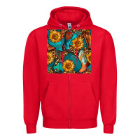Red western cowboy boot seamless pattern Zipper Hoodie - BundleAndBundleShop