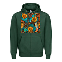 Sports Green western cowboy boot seamless pattern Zipper Hoodie - BundleAndBundleShop