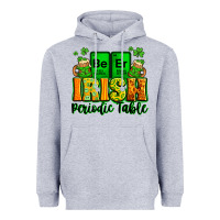 Heather Grey Beer Irish Periodic table St. Patrick's Heavyweight Hoodie - LillyAllenDesigns